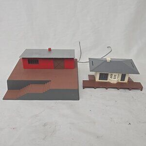 Lot Of 2 Vintage Bachmann Plasticville HO Scale Railroad Station